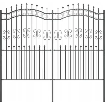 Oplocení zahradní Šedý 215 cm Ocel Práškově Lakovaná