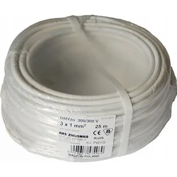 elektrický kabel Kabel elektrický kabel - OMYp 3x1 mm - 25 m - 300 / 300v - AKS ZIELONKA