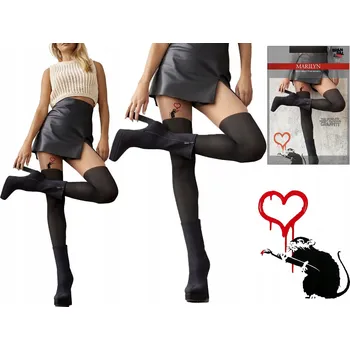 Dámské punčochy Punčocháče Marilyn vzorované, imitace punčoch, 60 DEN, černá/béžová