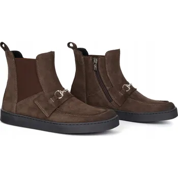 Dámská zimní obuv Dámské kotníkové boty kotníkové boty Scarlet z pravé kůže, zateplené, zimní, hnědé, velikost 37