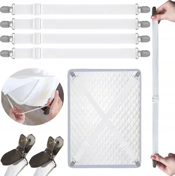 Prostěradlo Klipy gumičky Zapínání napínací na prostěradlo Páska Klip Háček 4 ks