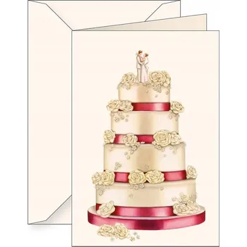 Přání B6 obálka 5823 Svatba dort Novomanželé