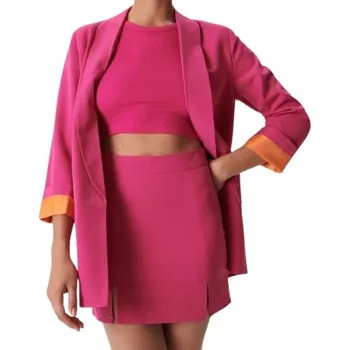 Dámská sukně RŮŽOVÁ KLASICKÁ SUKNĚ SUKNĚ MINI ROZPARKY ZIP XL