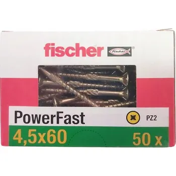 Vrták VRUTY ŠROUBY DO DŘEVA DESEK PZ2 4,5x60 mm FISCHER 50 KUSŮ