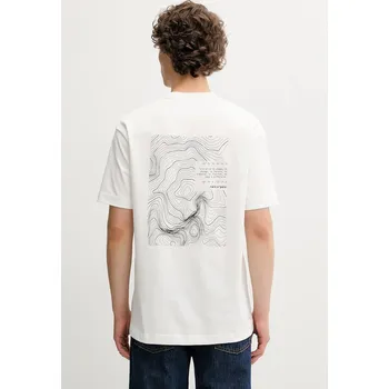 Bavlněné tričko Marc O'Polo 526206451158 béžová 01X, vel. XL