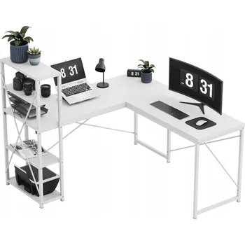 Psací stůl Rohový psací stůl s policemi Mark Adler Leader 5.9 bílý