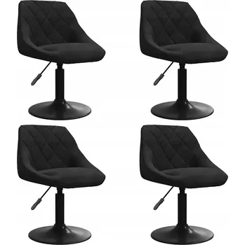 Jídelní židle Otočné jídelní židle ze sametu a oceli, černé, 46x44x(62,5-77,5) cm