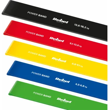 Guma posilovací REBEL Mini Band L 2,3-18,2kg 5ks mix color