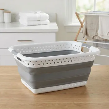 Koš na prádlo Skládací koš na prádlo Tadar Silico 61 x 45 x 26 cm šedý