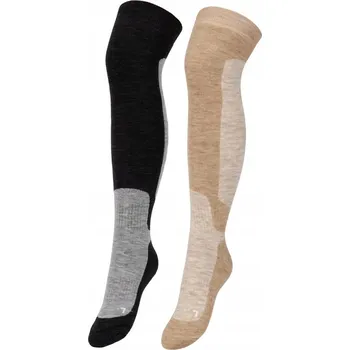 Dámské ponožky TEPLÉ DLOUHÉ PONOŽKY DÁMSKÉ SILNÉ NA LYŽE ZIMNÍ AKRYL VLNA 35-38 2 PÁRY