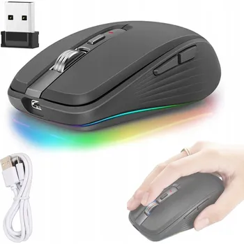 Myš Bezdrátová myš pro nabíjení RGB Dvourežimová USB myš