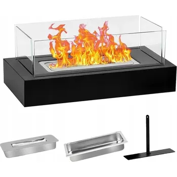 Obraz BIOKOMINEK WOLNOSTOJĄCY 35X18 CM ČERNÝ NA TERASU ZAHRADA OBÝVACÍ POKOJ S HASICÍM PŘÍSTROJEM