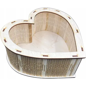 Obraz Dřevěná krabička otevřená SRDCE box s okénkem 20CM