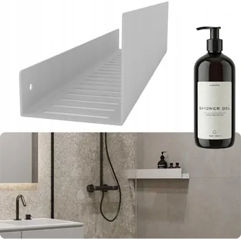 Koupelnový nábytek Závěsná koupelnová police NewOps, černá matná, nerezová ocel, 40 cm