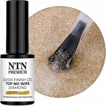 Lak na nehty Top Quick Finish Gel Diamond bez výpotku NTN Premium Gold 7g