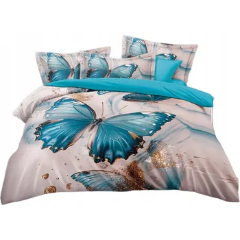 Povlečení Povlečení 160x200 sada 4 díly povlečení motýli bavlna saténová 3D