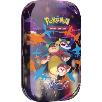 Hračka Karetní hra Pokémon Trading: Mini Tin Box Mega Heroes – Mega Kangaskhan (1 samolepka, 1 obrázková