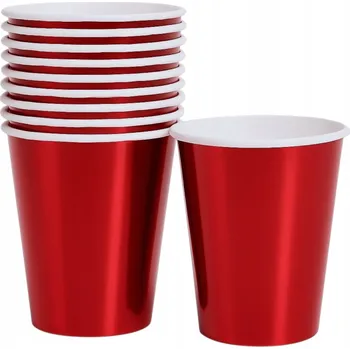 Jednorázové nádobí KELÍMKY NA JEDNO POUŽITÍ Metalické Červené 10 kusů 250ml