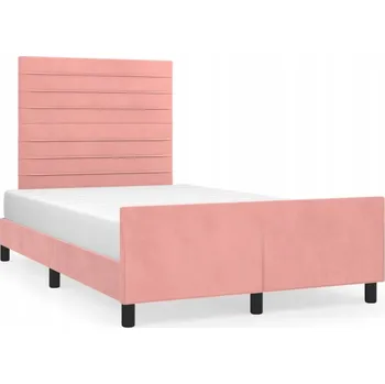 Postel Rám postele s čelem, růžová, 203 x 126 x 118/128 cm