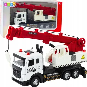 autíčko Nákladní auto s jeřábem, kovová kabina, nastavitelný výložník, světla a zvuky