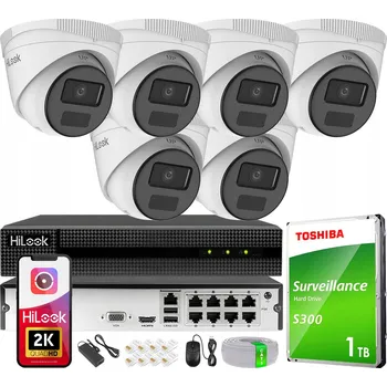 Bezpečnostní kamera Sada IP monitoringu 6 kamer 4Mpx s možností rozšíření, 8kanálový rekordér PoE