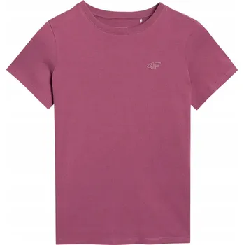Dívčí tričko 4F Dívčí tričko hladké 4FJWAW25TTSHF2397-50S Tmavě fialové 152 cm.