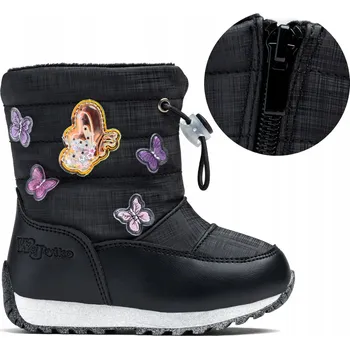 Dámská obuv Kozačky pro dívky zimní boty zateplené lesklé černé Wojtyłko 23