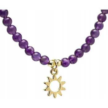 Náhrdelník Nastavitelný náhrdelník s ametystem a přívěskem ve tvaru slunce