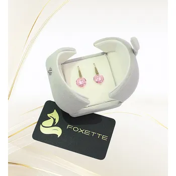 Náušnice Foxette Náušnice z chirurgické oceli se zirkony Indulgence - Fialová / Originální F-1129