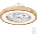HOMCOM Stropní ventilátor s osvětlením, dálkové ovládání, LED stropní světlo s ventilátorem, stmívatelné s RGB barvami, 6 rychlostí, 40W lampa s ventilátorem, časovač s možností změny směru otáčení, do ložnice, přírodní 50 cm