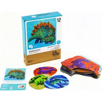 Puzzle EkoPuzzle dvoudílné Dinosauři a jejich mláďata 12 párů 2+ Trefl Muduko