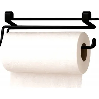 Držák na papírové ručníky pod skříňku, černý kov, loft styl, 25 cm