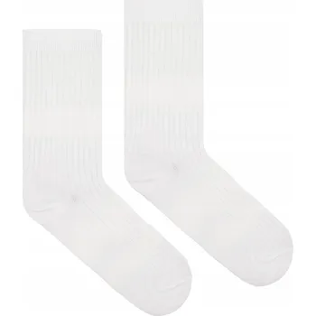 Pánské ponožky Ponožky bílé bavlněné žebrované 36-41
