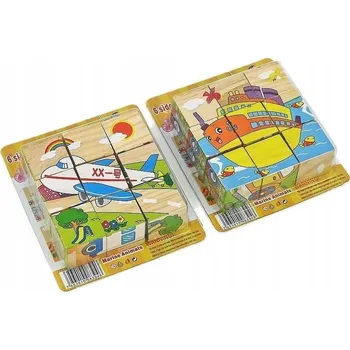 ostatní stavebnice STAVEBNICE KOSTKY DŘEVĚNÁ SKLÁDAČKA VOZIDLA