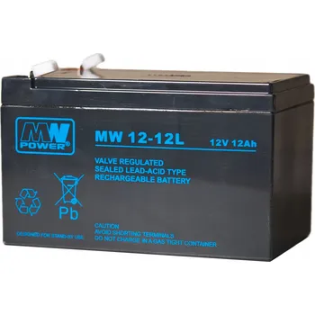 Záložní baterie Akumulátor MW Power MW 12-12L 12V 12Ah AGM pro UPS, sekačky na trávu, skútry a jízdní kola