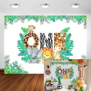 Mehofoto 1. narozeninové pozadí 7x5 stop vinylové pozadí pro fotografickou budku s motivem divokého