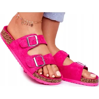 Dámská obuv DÁMSKÉ PROFILOVANÉ NAZOUVÁKY KORKOVÉ LETNÍ FUCHSIOVÉ 36