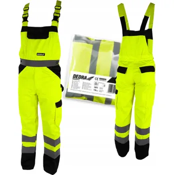 montérky DEDRA Ochranné kalhoty s laclem reflexní žluté BH81SO1 VEL. XXL/58