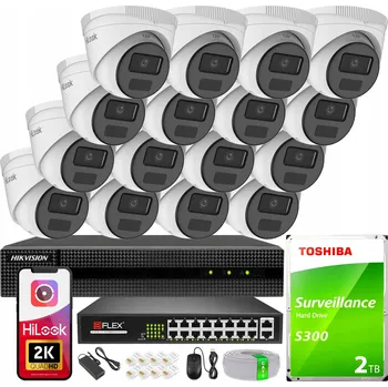 IP kamera Sada IP monitoringu Hikvision 16 kamer 4Mpx Detekce pohybu, aplikace, PoE