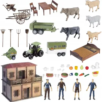 Figurka VELKÁ FARMA HOSPODÁŘSTVÍ ZVÍŘÁTKA FARMÁŘI HOSPODYŇKA PŘÍSLUŠENSTVÍ VELKÁ SADA