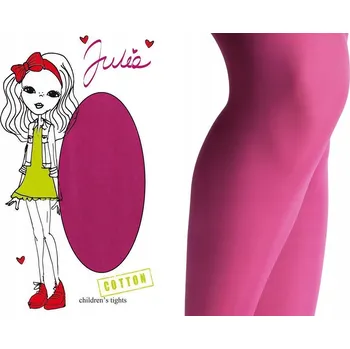 MARILYN Dětské bavlněné punčochové kalhoty JULIA 80 DEN RŮŽOVÉ FUXIOVÉ 116/122