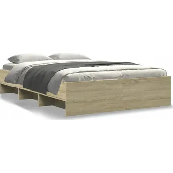 Postel Rám postele s přihrádkami dub sonoma 203 x 123 x 35 cm