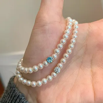 Náramek Vznešený a elegantní perlový náramek pro ženy, stříbro S925, bílá
