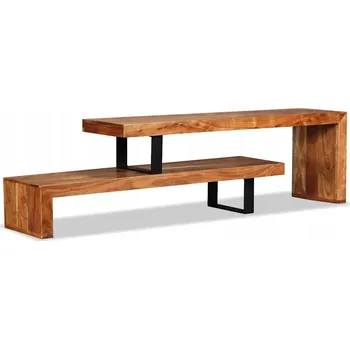 Televizní stolek Dřevěný TV stolek z akácie 112x30x40 cm, vintage styl