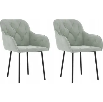 Jídelní židle Jídelní židle sametové, světle šedé, 57x61x80 cm, kov/překližka