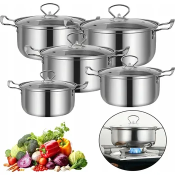 Sada nádobí SADA HRNCŮ NA INDUKCI PLYN Z NEREZOVÉ OCELI SADA 10 KS