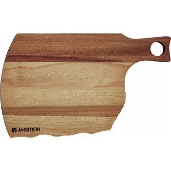 Kuchyňské prkénko Krájecí deska Vlna s rukojetí 36x23cm PŘÍRODNÍ Ambition
