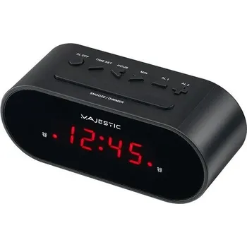 Radiobudík Majestic SVE 235 - Digitální budík s LED displejem, dvojitý budík, snooze, černý