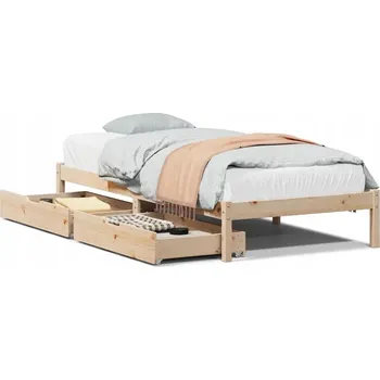 Postel Rám postele borovicový s šuplíky 205,5 x 105,5 x 31 cm, neošetřený