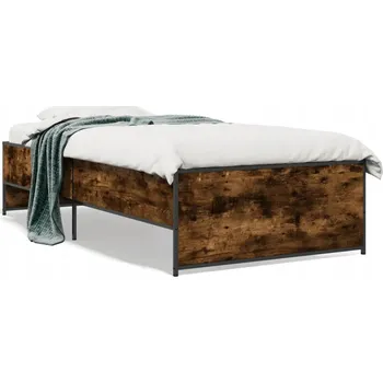 Postel Rám postele 203 x 101,5 x 40,5 cm, barva kouřový dub, kovové nohy